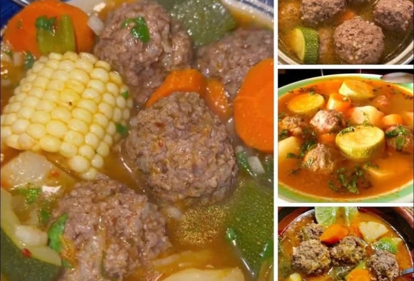 Caldoza de la casa, Caldo de Albóndigas Casero con Vegetales Frescos