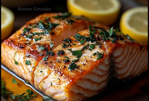 Salmón Horneado con Hierbas Frescas y Limón
